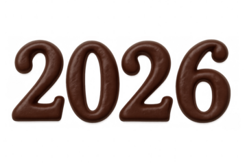 2026 chocolate numbers showing year two thousand twenty-six