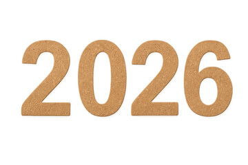 2026 cork numbers on transparent background representing upcoming year