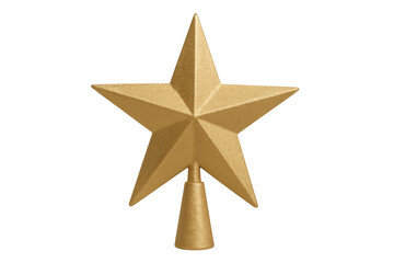 Fototapeta premium Golden christmas star decoration on transparent background