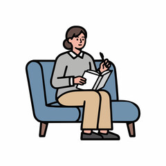Therapist Taking Notes &mdash; Flat Vector