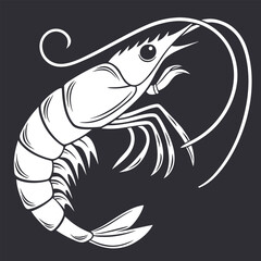 a detailed illustration of a shrimp with intricate lines