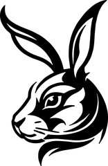 Fototapeta premium Silhouette of a Rabbit head 