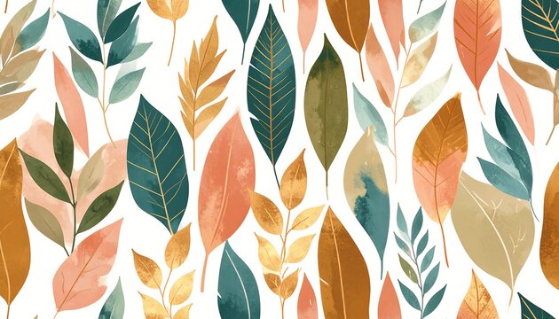 Abstract autumnal leaves pattern - Powered by Adobe