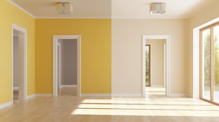 Universal before and after renovation template with copy space for social media ads and marketing materials