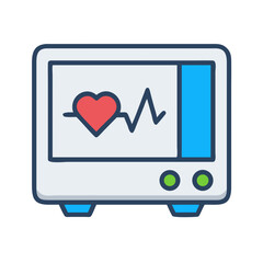 Digital heart rate monitor showcasing healthy life signal on screen