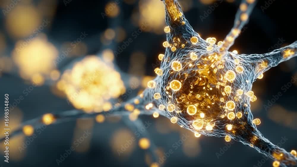 Poster neural network brilliance: a close-up of a meticulously rendered neural network, showcasing the intr