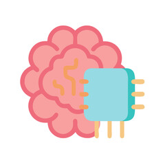 Stylized brain with computer chip symbolizing artificial intelligence