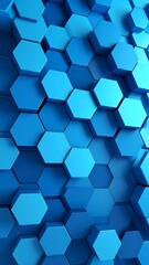 Fototapeta premium Abstract background of many blue hexagons