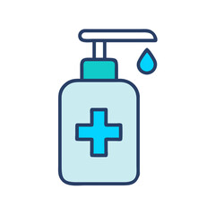 Hand sanitizer bottle icon illustration for hygiene promotion campaigns