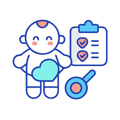 Baby health checkup, medical exam and growth stock image