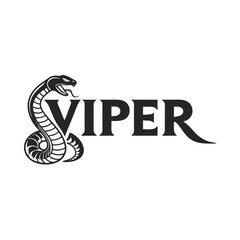 Fototapeta premium Stylized viper snake logo with bold text