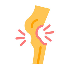 Graphic illustration of a painful knee with radiating signals