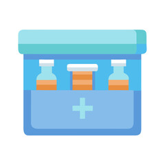 Obraz premium First aid kit with essential medicines and equipment