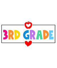 3rd Grade Third Grade typography clip art design on plain white transparent isolated background for card, shirt, hoodie, sweatshirt, apparel, tag, mug, icon, poster or badge