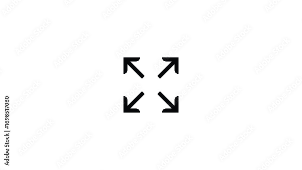 Poster extend arrows icon expanding directions sign representing expansion resize scale or enlargement