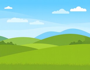Obraz premium Idyllic Green Hills Landscape