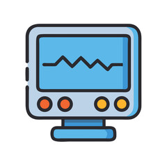 Minimalistic EKG monitor icon with zig-zag heart line