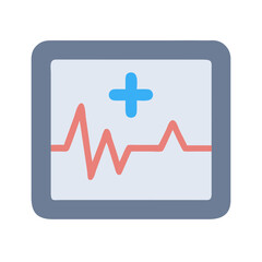 Obraz premium Flat design heart rate monitor icon on white background