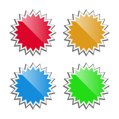 Set of stickers with crown edges