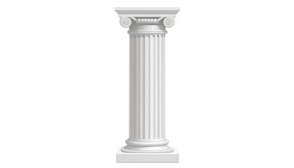 Classic white column on a white background