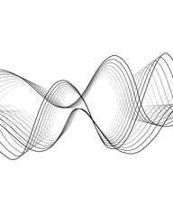 Modern abstract monochrome wave line background