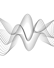 Modern abstract monochrome wave line background