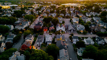 Sunset over neighborhood in the summer  © Obsidia Media