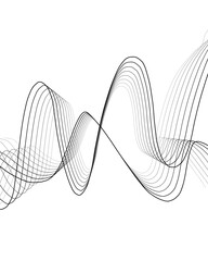 Elegant black curved wave line decoration