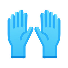 Icon of protective blue gloves on a black background