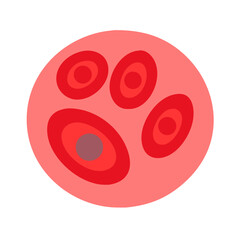 Abstract circle with red and grey circles graphic image