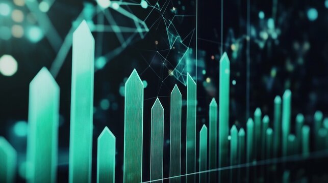 Abstract financial graph showing growth and success in business and investment markets - Powered by Adobe