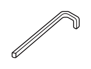Fototapeta premium Elegant hex key illustration in stylish 2D line art