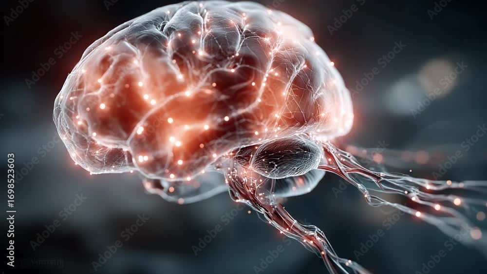 Poster brain's inner workings: a vivid 3d render illuminates the intricate network of a brain, highlighting