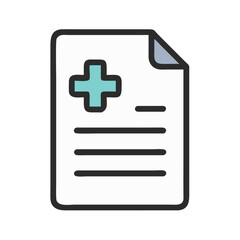 Obraz premium Simple medical record icon on black background illustration