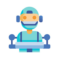 Flat Vector Illustration of a Medical Worker Character