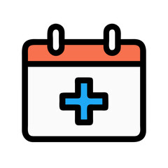 Obraz premium Medical appointment calendar icon with plus sign reminder date