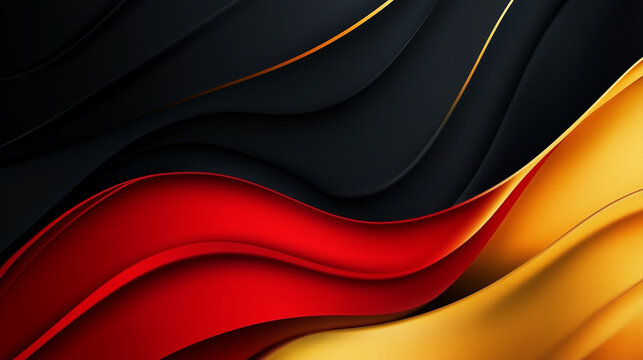 Abstract background with black, red and gold stripes. German Unity Day. - Powered by Adobe