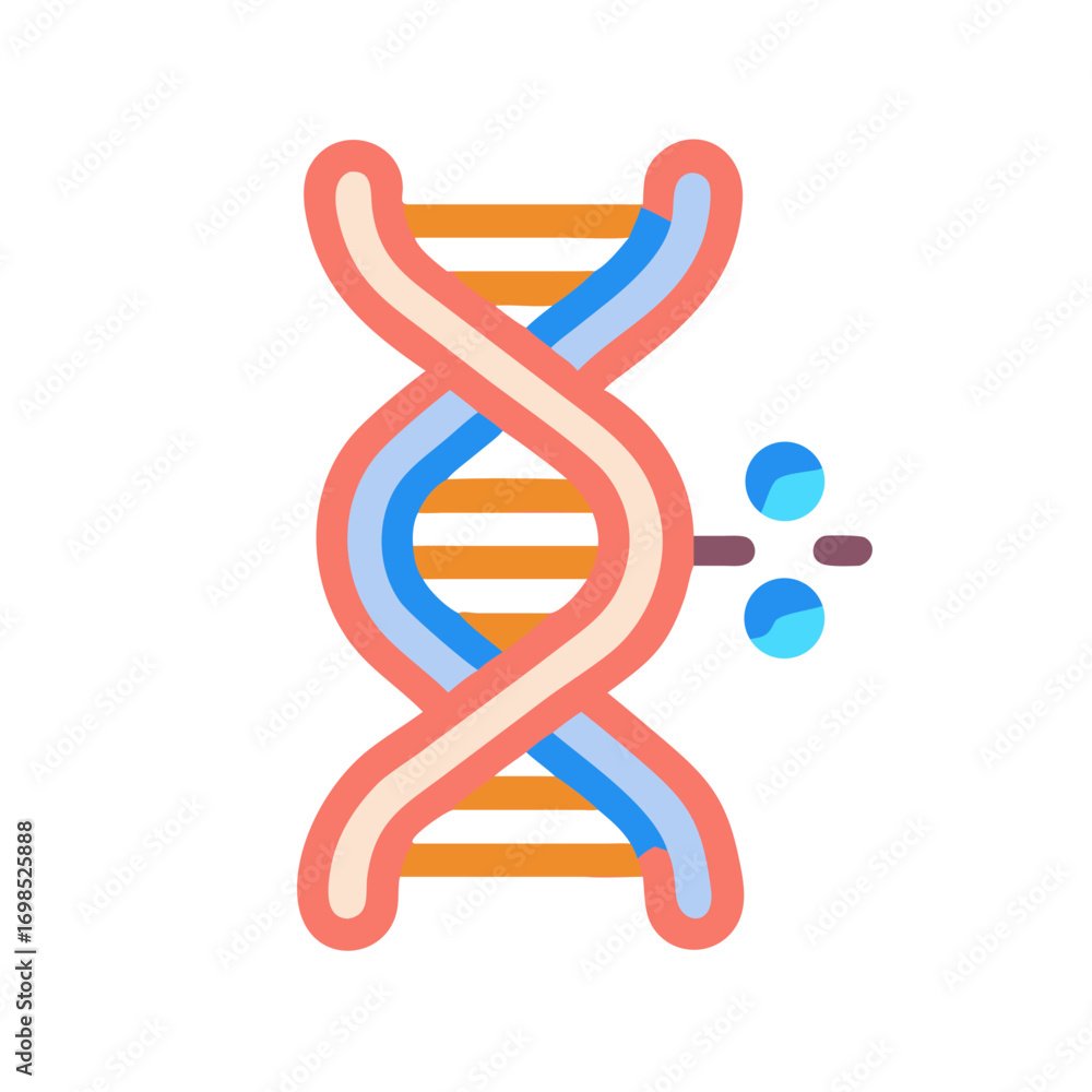 Poster stylized dna strand representation for science related concepts