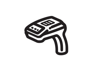 Elegant barcode scanner drawing in modern vector artwork