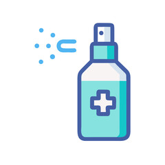 Cartoon style hand sanitizer spray bottle graphic illustration