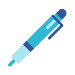 Modern blue pen illustration isolated against black background graphic