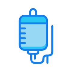 Obraz premium Blue saline drip icon illustration on a black background