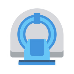 Flat illustration of a medical CT scan machine