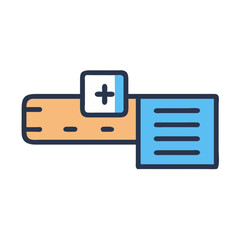 Medical prescription elements flat design icon illustration concept