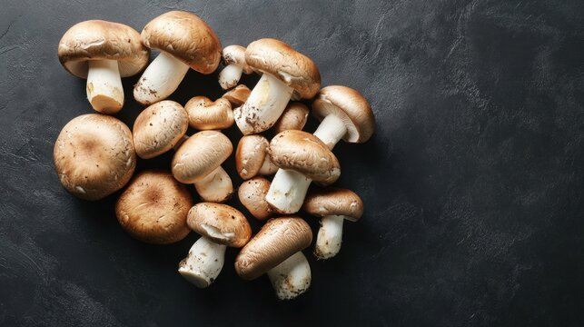 Beautiful collection of fresh edible mushrooms showcasing natural fungi for gourmet cooking healthy eating vegetarian cuisine and culinary arts in natural settings