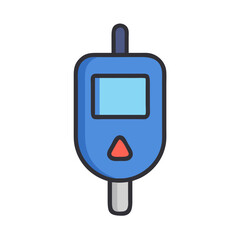 Digital Blood Glucose Meter Illustration on Black Background