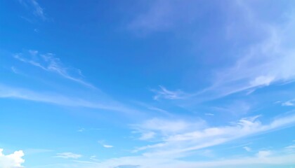 Fototapeta premium Serenity in the sky, a tranquil view with soft clouds and vast blue