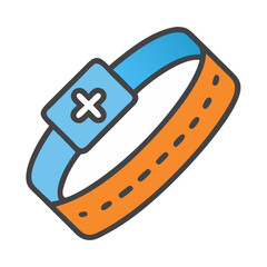 Cartoon style tourniquet with cross symbol for medical design