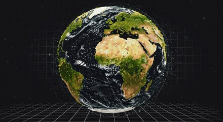 Detailed representation of earth globe