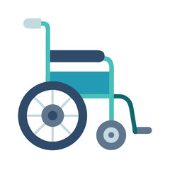 Isolated vector graphic of wheelchair for medical equipment representation